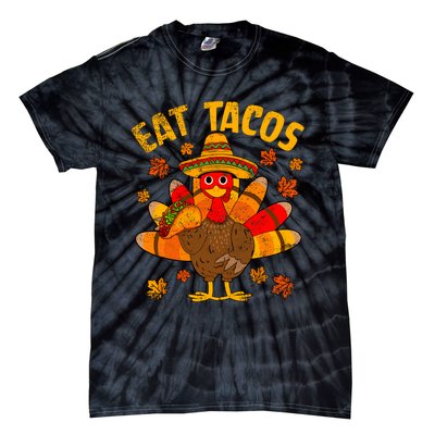 Turkey Eat Tacos Mexican Sombrero Thanksgiving Family Tie-Dye T-Shirt