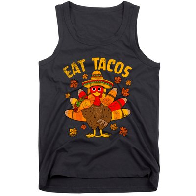 Turkey Eat Tacos Mexican Sombrero Thanksgiving Family Tank Top