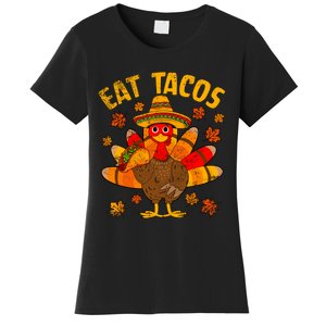 Turkey Eat Tacos Mexican Sombrero Thanksgiving Family Women's T-Shirt