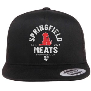 TheyRe Eating The Dogs Springfield Ohio Election Flat Bill Trucker Hat