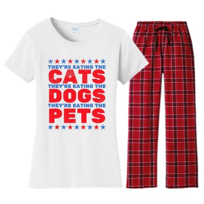 TheyRe Eating The Dogs Eating The Cats Election 2024 Women's Flannel Pajama Set