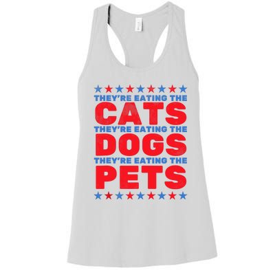 TheyRe Eating The Dogs Eating The Cats Election 2024 Women's Racerback Tank