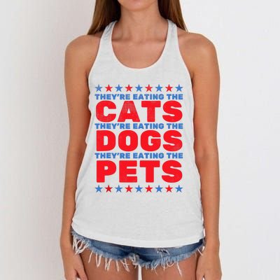 TheyRe Eating The Dogs Eating The Cats Election 2024 Women's Knotted Racerback Tank