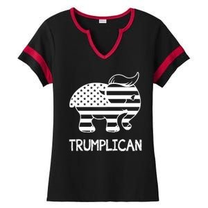 Trumplican Elephant Ladies Halftime Notch Neck Tee