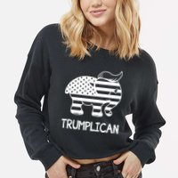 Trumplican Elephant Cropped Pullover Crew