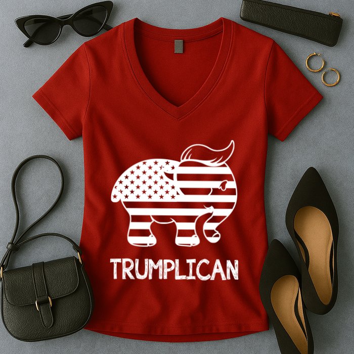 Trumplican Elephant Women's V-Neck T-Shirt