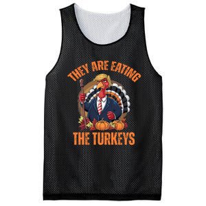 TheyRe Eating The Turkey Funny Trump Thanksgiving Humor Mesh Reversible Basketball Jersey Tank