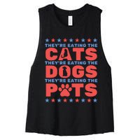 TheyRe Eating The Dogs And Cats The Pets Election 2024 Women's Racerback Cropped Tank