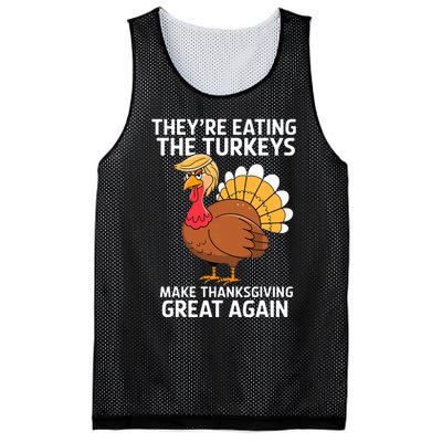 TheyRe Eating The Turkeys Funny Turkey Thanksgiving Mesh Reversible Basketball Jersey Tank