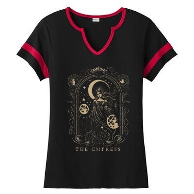 The Empress Tarot Card Goth Emo Occult Graphic Ladies Halftime Notch Neck Tee