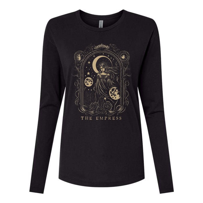 The Empress Tarot Card Goth Emo Occult Graphic Womens Cotton Relaxed Long Sleeve T-Shirt