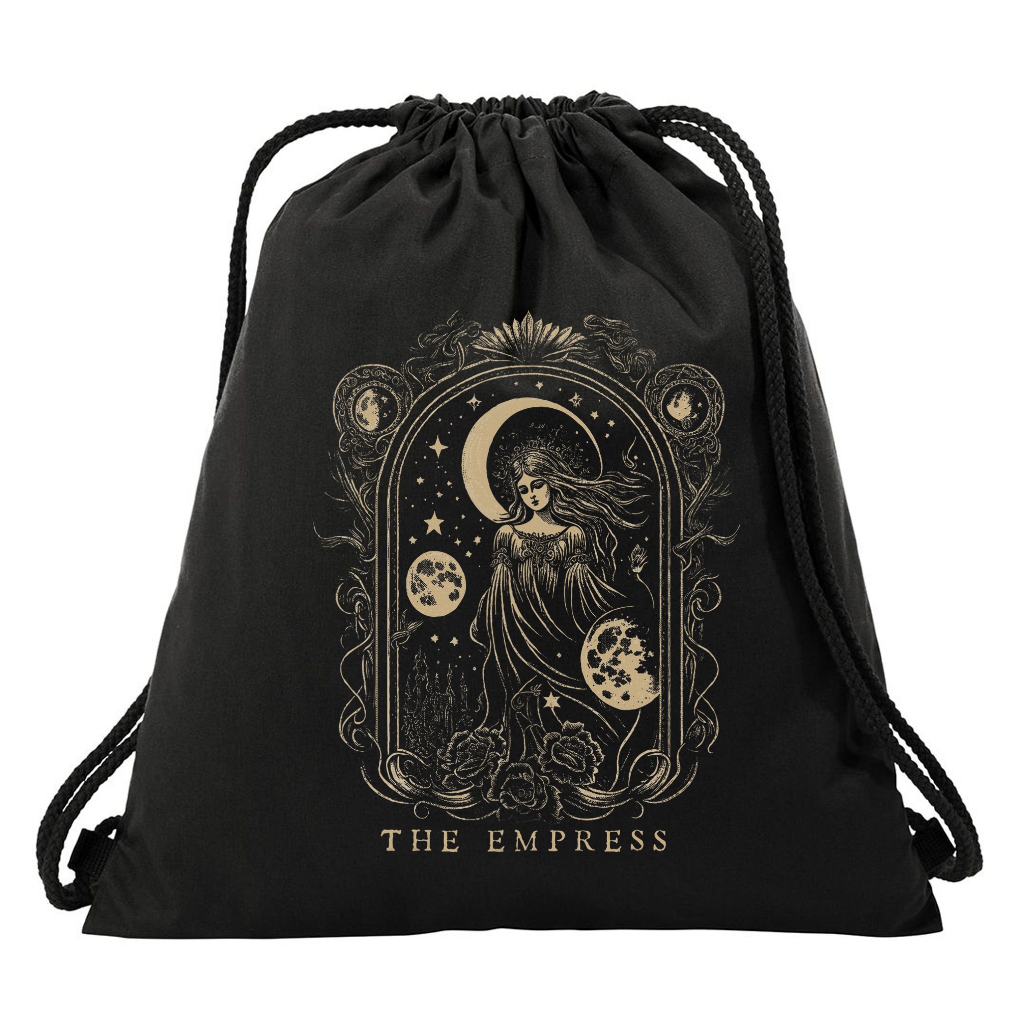 The Empress Tarot Card Goth Emo Occult Graphic Drawstring Bag