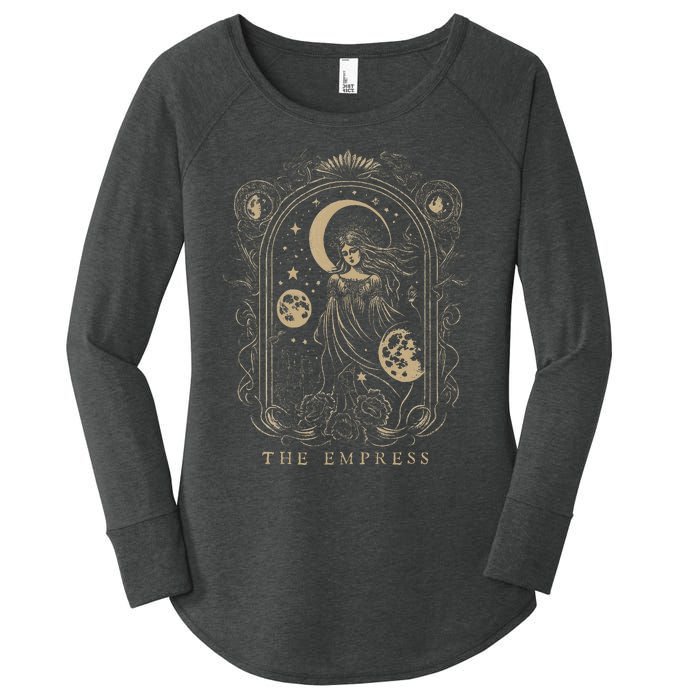 The Empress Tarot Card Goth Emo Occult Graphic Women's Perfect Tri Tunic Long Sleeve Shirt