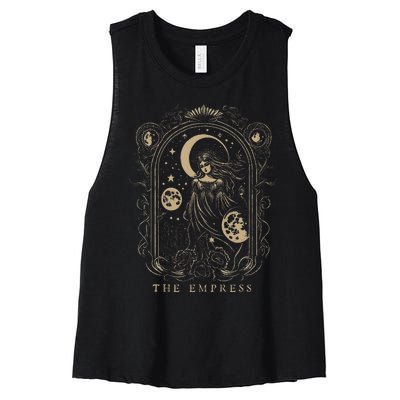 The Empress Tarot Card Goth Emo Occult Graphic Women's Racerback Cropped Tank