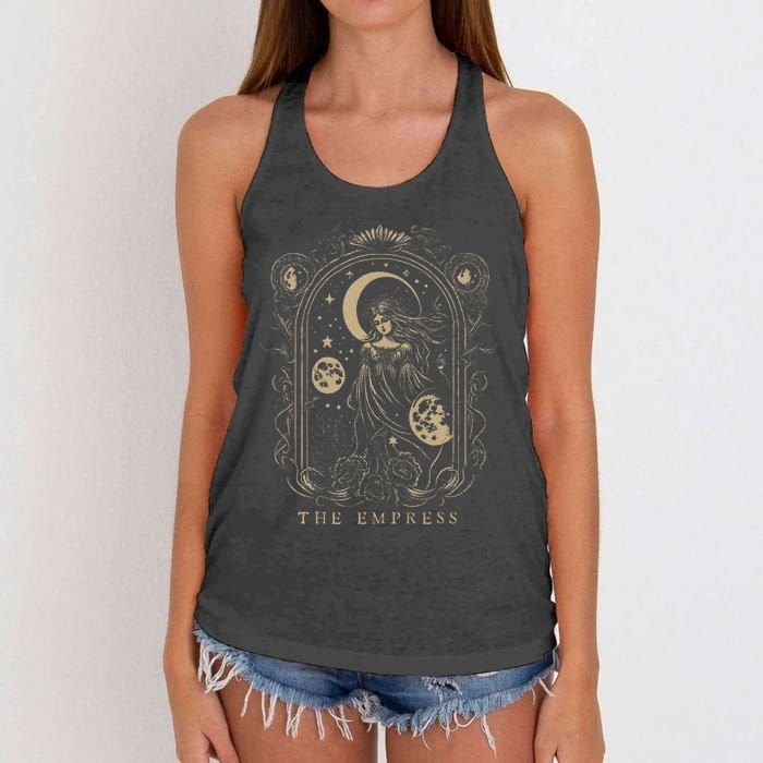 The Empress Tarot Card Goth Emo Occult Graphic Women's Knotted Racerback Tank