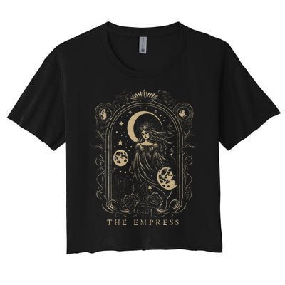 The Empress Tarot Card Goth Emo Occult Graphic Women's Crop Top Tee