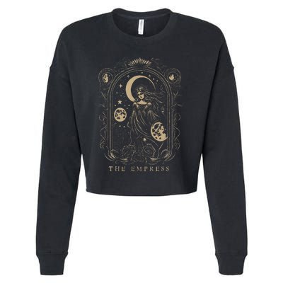 The Empress Tarot Card Goth Emo Occult Graphic Cropped Pullover Crew