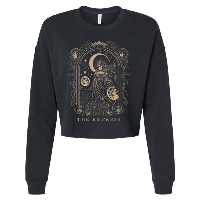 The Empress Tarot Card Goth Emo Occult Graphic Cropped Pullover Crew