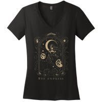 The Empress Tarot Card Goth Emo Occult Graphic Women's V-Neck T-Shirt