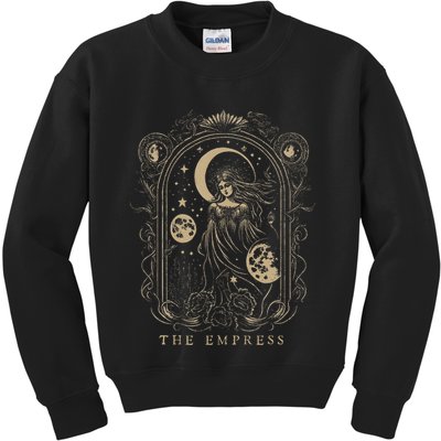 The Empress Tarot Card Goth Emo Occult Graphic Kids Sweatshirt