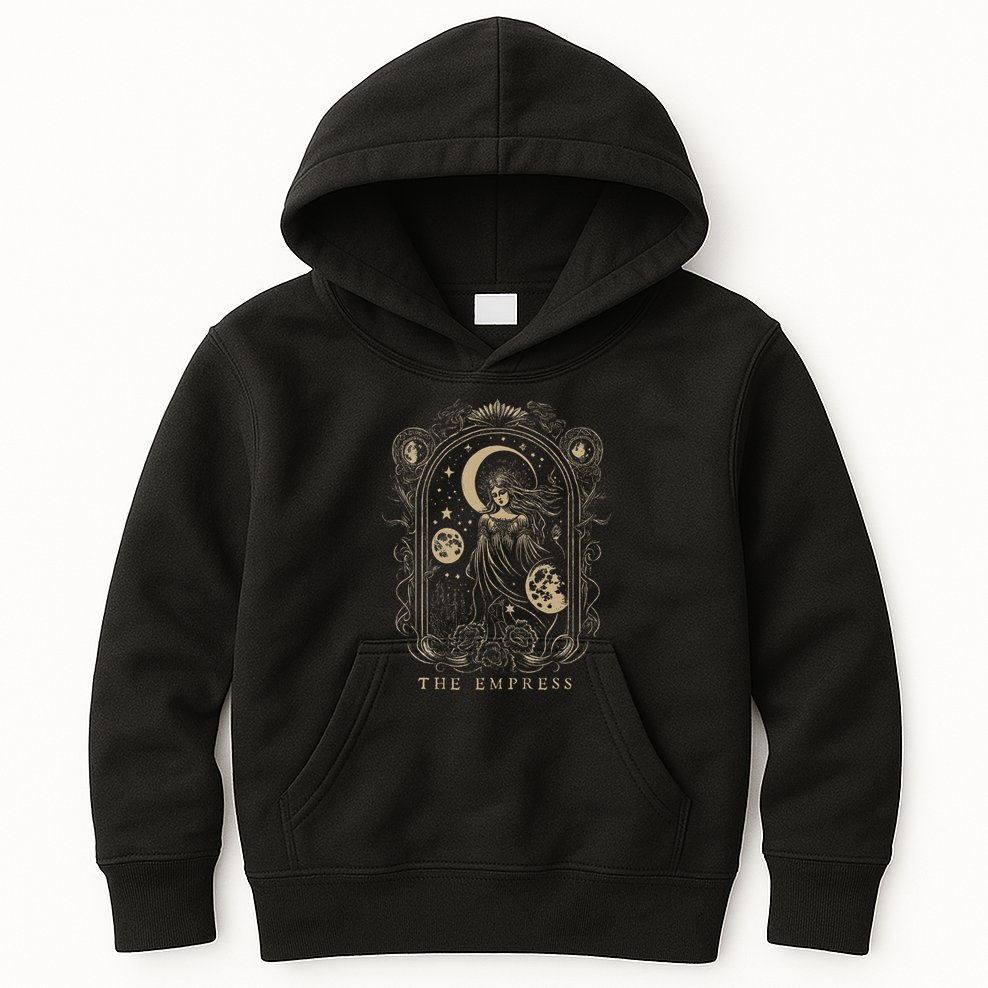 The Empress Tarot Card Goth Emo Occult Graphic Kids Hoodie