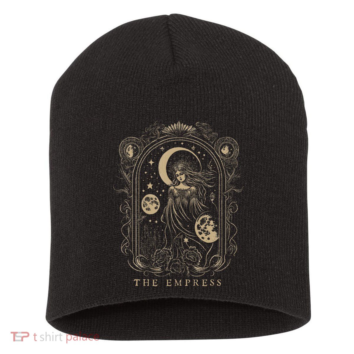 The Empress Tarot Card Goth Emo Occult Graphic Short Acrylic Beanie
