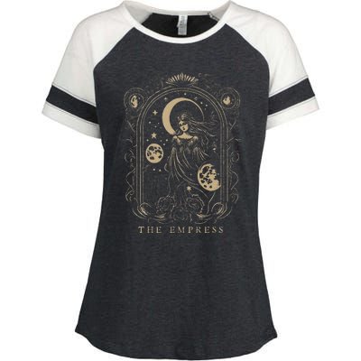 The Empress Tarot Card Goth Emo Occult Graphic Enza Ladies Jersey Colorblock Tee