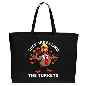 Theyre Eating The Turkeys Turkey Funny Thanksgiving Cotton Canvas Jumbo Tote