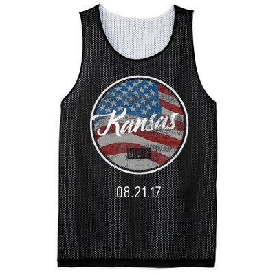 Total Eclipse Usa Flag Kansas Us State Mesh Reversible Basketball Jersey Tank