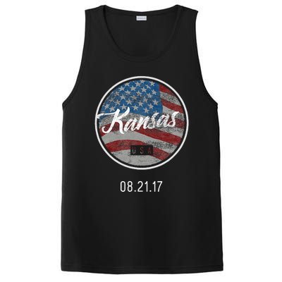 Total Eclipse Usa Flag Kansas Us State PosiCharge Competitor Tank