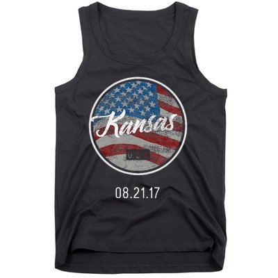 Total Eclipse Usa Flag Kansas Us State Tank Top