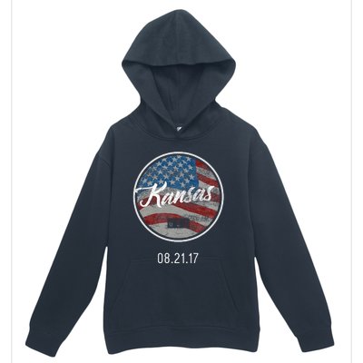 Total Eclipse Usa Flag Kansas Us State Urban Pullover Hoodie