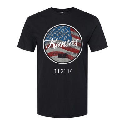 Total Eclipse Usa Flag Kansas Us State Softstyle CVC T-Shirt