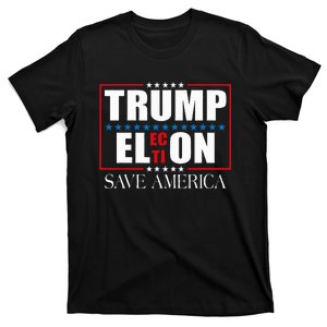 Trump Election Usa Flag Trump Elon Save America T-Shirt