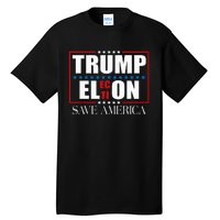 Trump Election Usa Flag Trump Elon Save America Tall T-Shirt