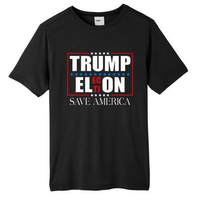 Trump Election Usa Flag Trump Elon Save America Tall Fusion ChromaSoft Performance T-Shirt