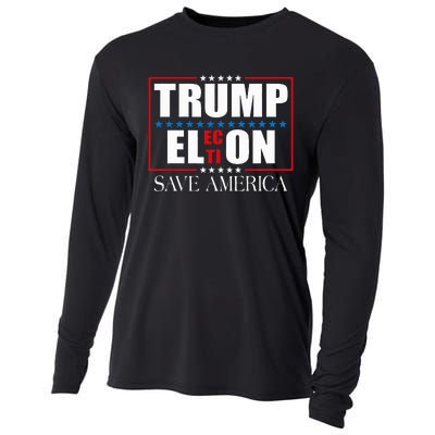 Trump Election Usa Flag Trump Elon Save America Cooling Performance Long Sleeve Crew