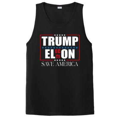 Trump Election Usa Flag Trump Elon Save America PosiCharge Competitor Tank