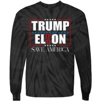 Trump Election Usa Flag Trump Elon Save America Tie-Dye Long Sleeve Shirt