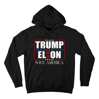 Trump Election Usa Flag Trump Elon Save America Tall Hoodie