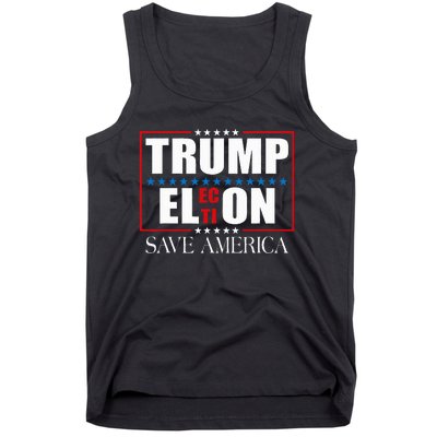 Trump Election Usa Flag Trump Elon Save America Tank Top