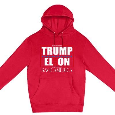 Trump Election Usa Flag Trump Elon Save America Premium Pullover Hoodie