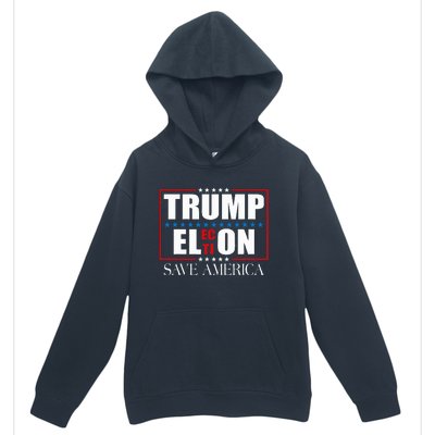 Trump Election Usa Flag Trump Elon Save America Urban Pullover Hoodie