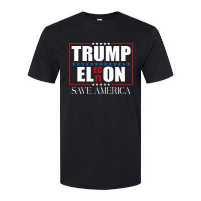 Trump Election Usa Flag Trump Elon Save America Softstyle CVC T-Shirt