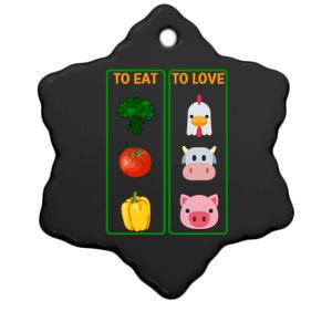 To Eat Veggies To Love Animals Vegan Veg Plantbased Diet Gift Ceramic Star Ornament