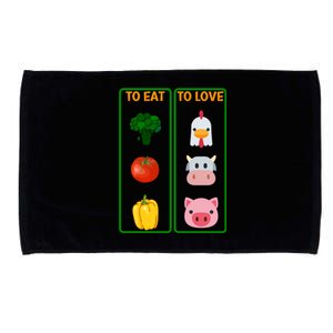 To Eat Veggies To Love Animals Vegan Veg Plantgiftbased Diet Gift Microfiber Hand Towel