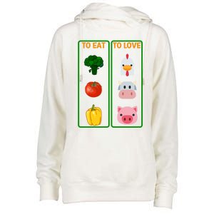 To Eat Veggies To Love Animals Vegan Veg Plantgiftbased Diet Gift Womens Funnel Neck Pullover Hood