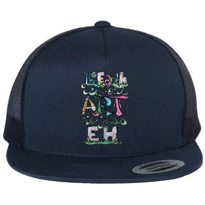 The Earth Without Art Is Just Eh Earth Day Flat Bill Trucker Hat