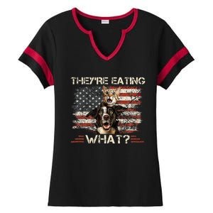 TheyRe Eating What Dog Cat Us President Election Trump 2024 Ladies Halftime Notch Neck Tee