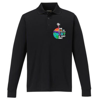 The Earth Without Art Is Just Eh Earth Day Artist Pun Gift Performance Long Sleeve Polo